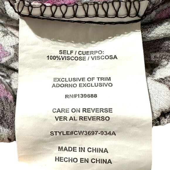 Coco + Jaimeson Women’s Brown Stone Floral Print Elastic Crop Top Blouse Size Me - Picture 11 of 13